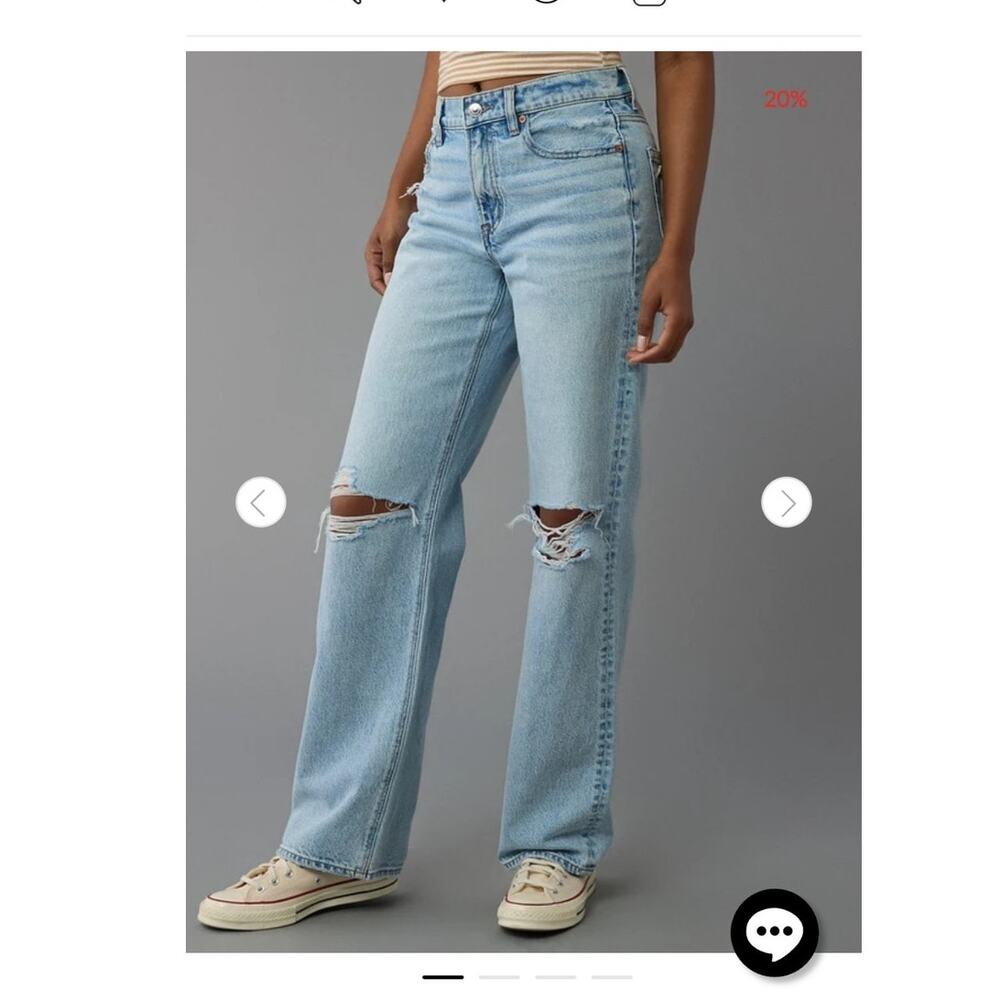 American Eagle AE Strigid High-Waisted Stovepipe Ripped Jean 2L